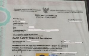 Contoh sertifikat pelaut